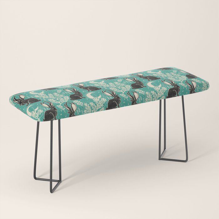 Jackalope - teal & black Bench Gallery Image 1