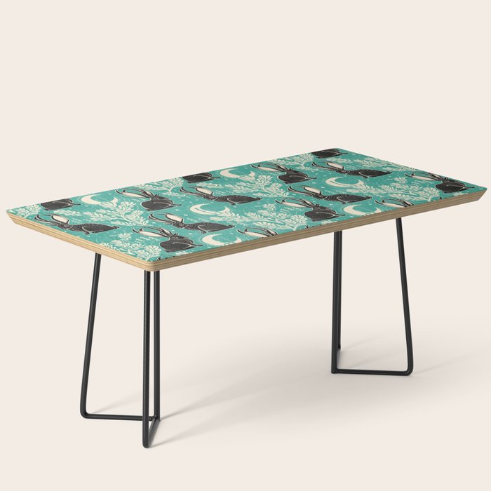 Jackalope - teal & black Coffee Table Gallery Image 1