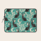 Jackalope - teal & black Laptop Sleeve Gallery Image 1