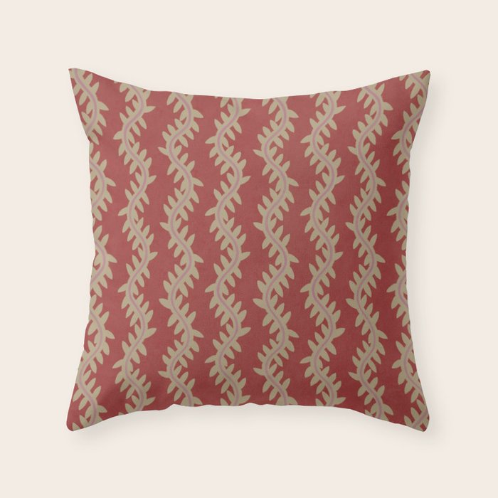 Parallel Wheatberry Vines Throw Pillow Gallery Image 1
