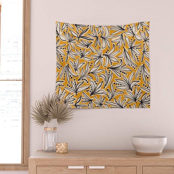 Lily Flower Pattern #2 Wall Tapestry Gallery Image 2