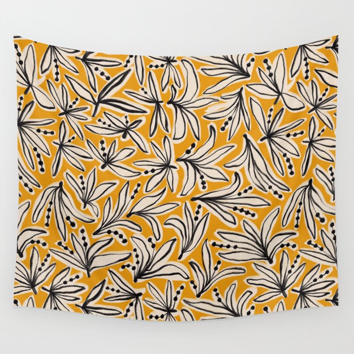 Lily Flower Pattern #2 Wall Tapestry Gallery Image 1