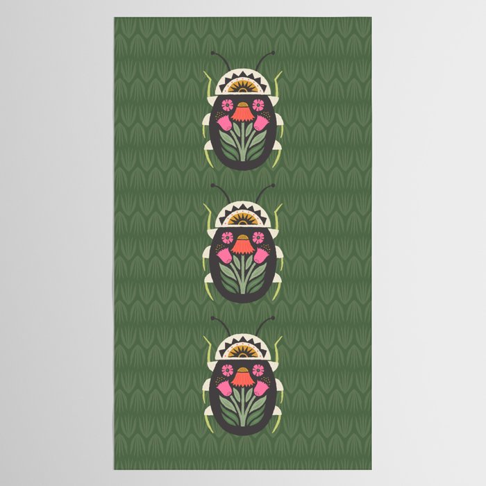 Folk Art Beetle Tablecloth Gallery Image 2