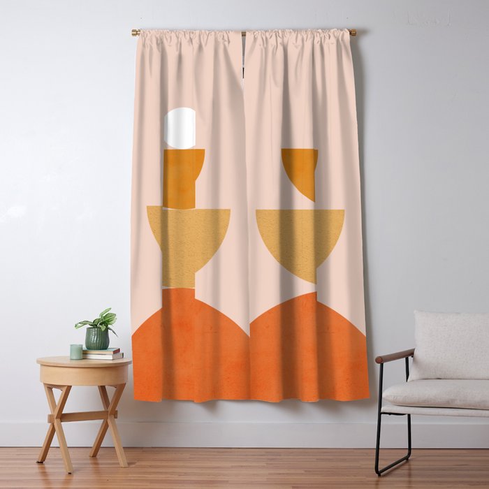 Abstraction Circles Balance Modern Minimalism 007 Window Curtain Gallery Image 5