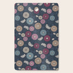 Mums and Vines Floral Burgundy Blues Cutting Board Gallery Image 1