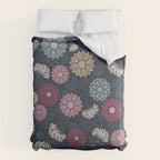 Mums and Vines Floral Burgundy Blues Comforter Gallery Image 6