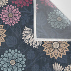 Mums and Vines Floral Burgundy Blues Wall Tapestry Gallery Image 3