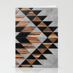 Urban Tribal Pattern No.10 - Aztec - Concrete and Wood Stationery Card Gallery Image 2