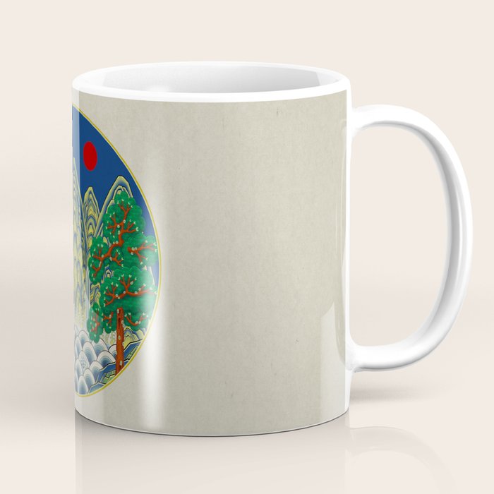 Five peaks of the sun and moon : Kingâs painting (Minhwa-Korean folk art) Coffee Mug Gallery Image 1