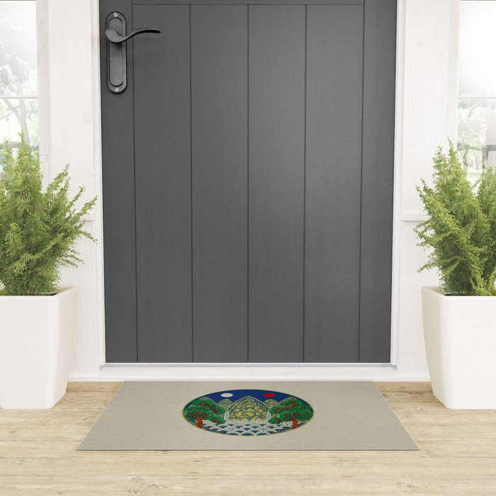 Five peaks of the sun and moon : Kingâs painting (Minhwa-Korean folk art) Welcome Mat Gallery Image 3