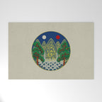 Five peaks of the sun and moon : Kingâs painting (Minhwa-Korean folk art) Welcome Mat Gallery Image 1