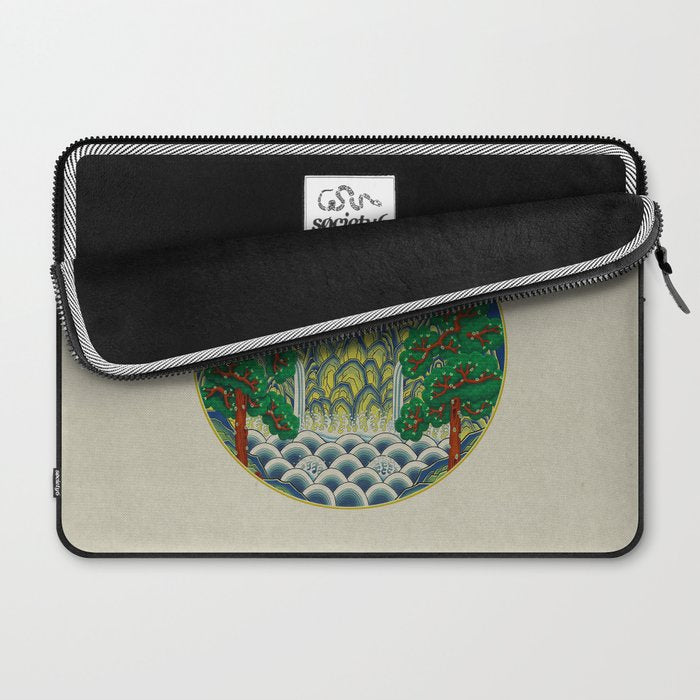 Five peaks of the sun and moon : Kingâs painting (Minhwa-Korean folk art) Laptop Sleeve Gallery Image 2
