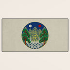 Five peaks of the sun and moon : Kingâs painting (Minhwa-Korean folk art) Desk Mat Gallery Image 3