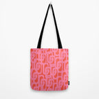 Contemporary Abstract Loop Pattern in Pink and Orange Red Tote Bag Gallery Image 2