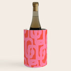 Contemporary Abstract Loop Pattern in Pink and Orange Red Wine Chiller Gallery Image 1