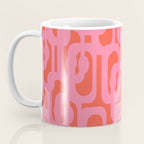 Contemporary Abstract Loop Pattern in Pink and Orange Red Coffee Mug Gallery Image 3