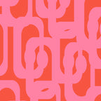 Contemporary Abstract Loop Pattern in Pink and Orange Red Coffee Mug Gallery Image 2