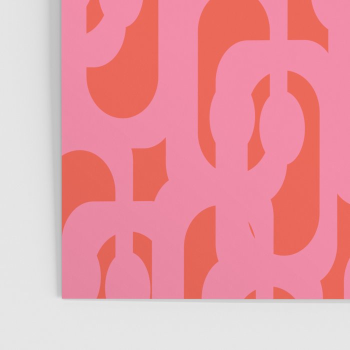 Contemporary Abstract Loop Pattern in Pink and Orange Red Poster Gallery Image 3