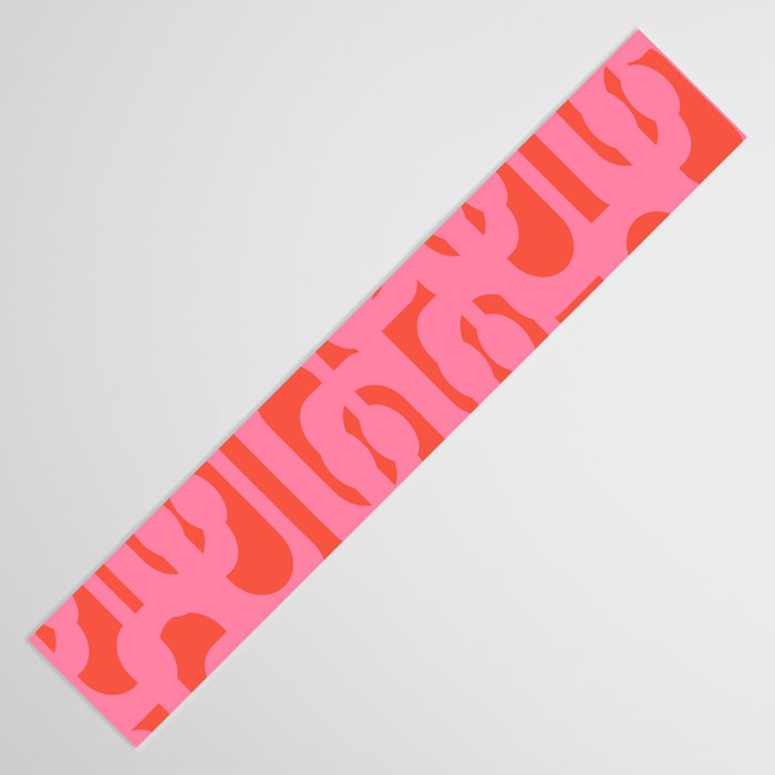 Contemporary Abstract Loop Pattern in Pink and Orange Red Table Runner Gallery Image 3