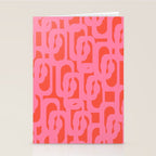 Contemporary Abstract Loop Pattern in Pink and Orange Red Stationery Card Gallery Image 2
