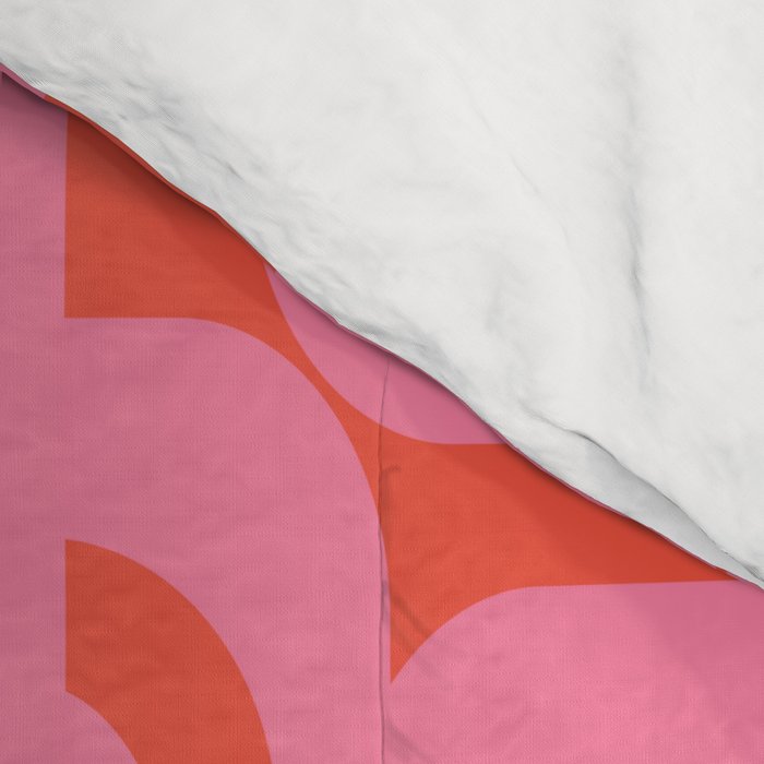 Contemporary Abstract Loop Pattern in Pink and Orange Red Comforter Gallery Image 4