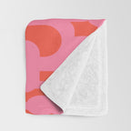 Contemporary Abstract Loop Pattern in Pink and Orange Red Throw Blanket Gallery Image 3