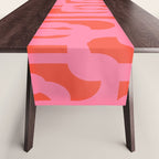 Contemporary Abstract Loop Pattern in Pink and Orange Red Table Runner Gallery Image 1