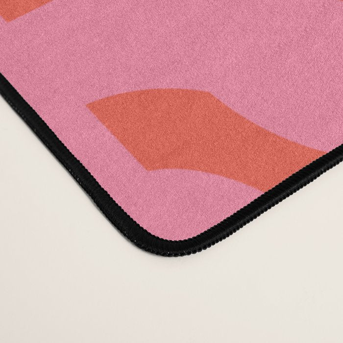 Contemporary Abstract Loop Pattern in Pink and Orange Red Desk Mat Gallery Image 4