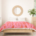 Contemporary Abstract Loop Pattern in Pink and Orange Red Duvet Cover Gallery Image 3