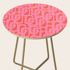 Contemporary Abstract Loop Pattern in Pink and Orange Red Side Table Gallery Image 2