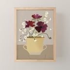 illustration of a cozy field bouquet of bright pink flowers in a vase  Mini Art Print Gallery Image 1