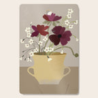 illustration of a cozy field bouquet of bright pink flowers in a vase  Cutting Board Gallery Image 1