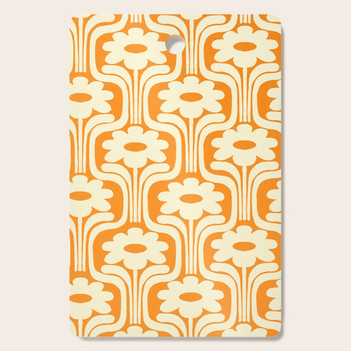 70s Orange Flower Pattern Cutting Board Gallery Image 1