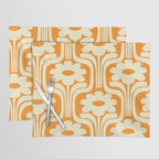 70s Orange Flower Pattern Placemat Gallery Image 1