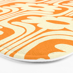 70s Orange Flower Pattern Bath Mat Gallery Image 3