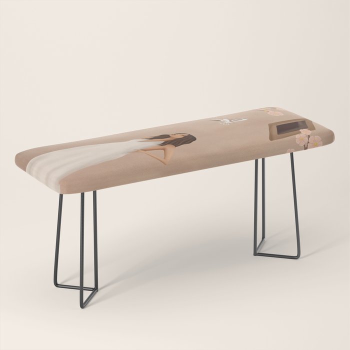 New White Dress Bench Gallery Image 1