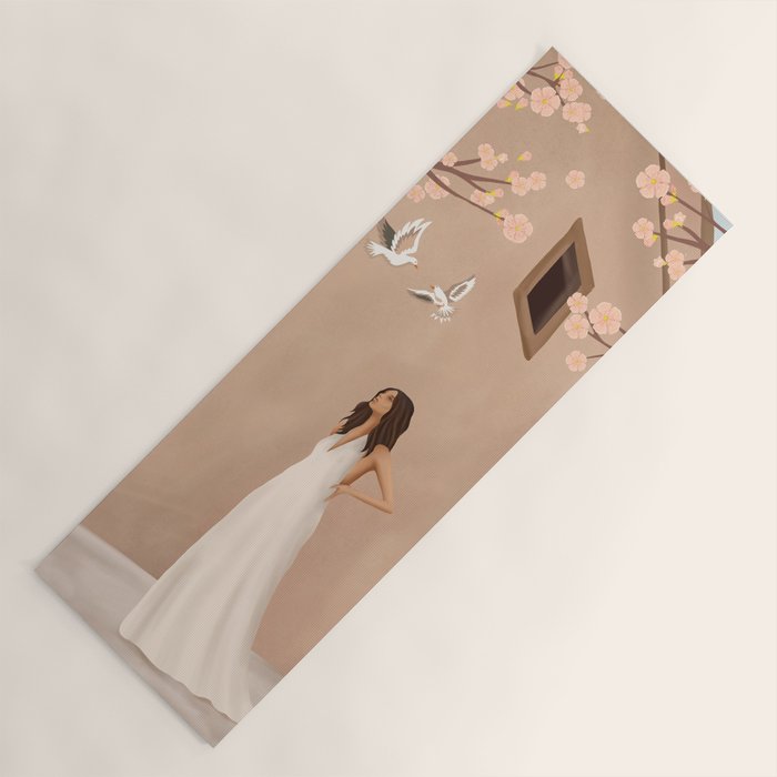 New White Dress Yoga Mat Gallery Image 1