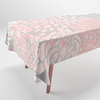 Festive, Floral Prints, Bloom Mix, White and Pink on Grey Tablecloth Gallery Image 1