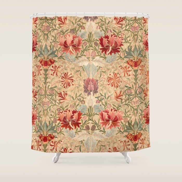William Morris & Jane Morris Antique Honeysuckle Shower Curtain Gallery Image 1