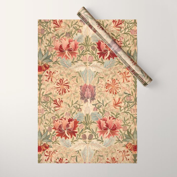 William Morris & Jane Morris Antique Honeysuckle Wrapping Paper Gallery Image 1