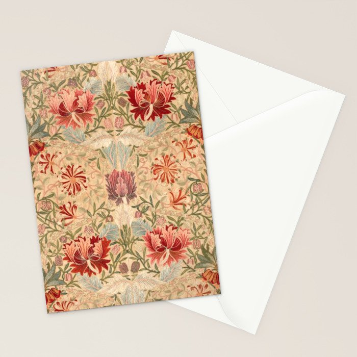 William Morris & Jane Morris Antique Honeysuckle Stationery Card Gallery Image 2
