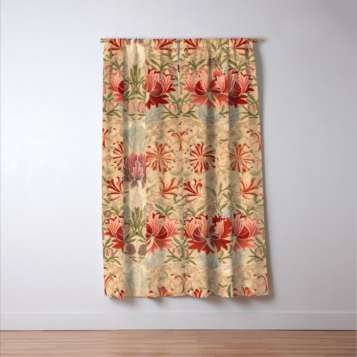William Morris & Jane Morris Antique Honeysuckle Window Curtain Gallery Image 3