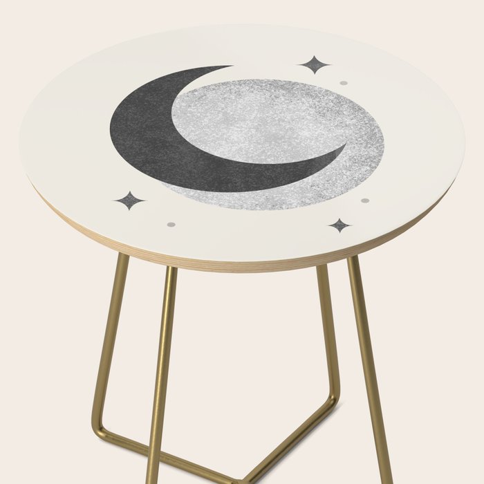 Moon Sparkle BW - Celestial Side Table Gallery Image 2
