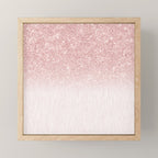 Elegant rose gold pink gradient glitter Mini Art Print Gallery Image 1