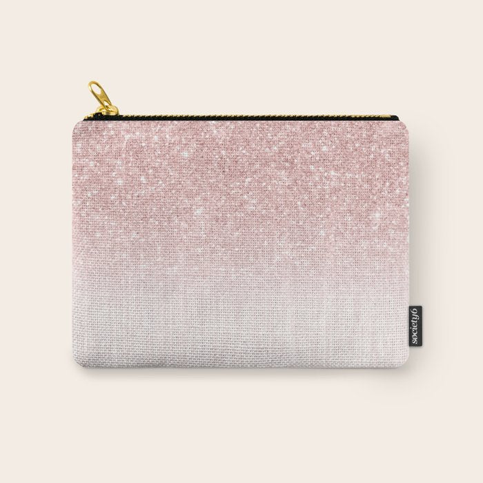Elegant rose gold pink gradient glitter Carry All Pouch Gallery Image 1