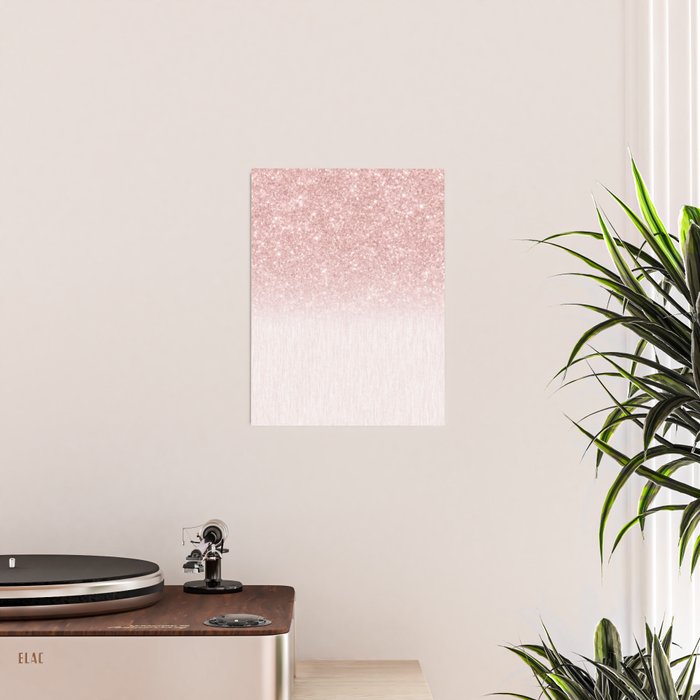 Elegant rose gold pink gradient glitter Poster Gallery Image 2