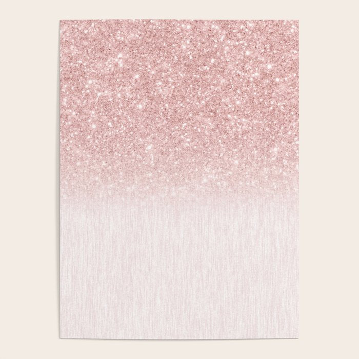 Elegant rose gold pink gradient glitter Poster Gallery Image 4