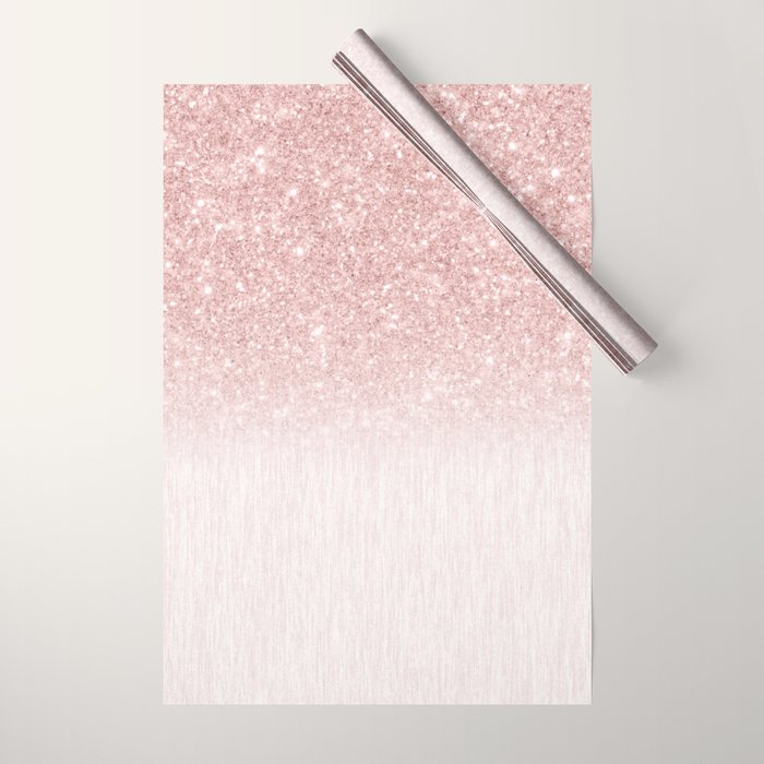 Elegant rose gold pink gradient glitter Wrapping Paper Gallery Image 1