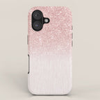 Elegant rose gold pink gradient glitter iPhone Case Gallery Image 1