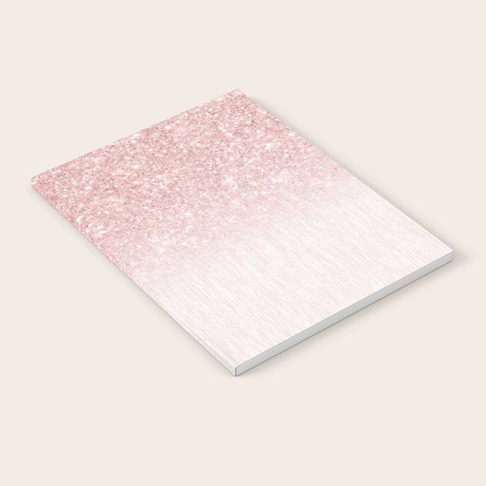 Elegant rose gold pink gradient glitter Notebook Gallery Image 1